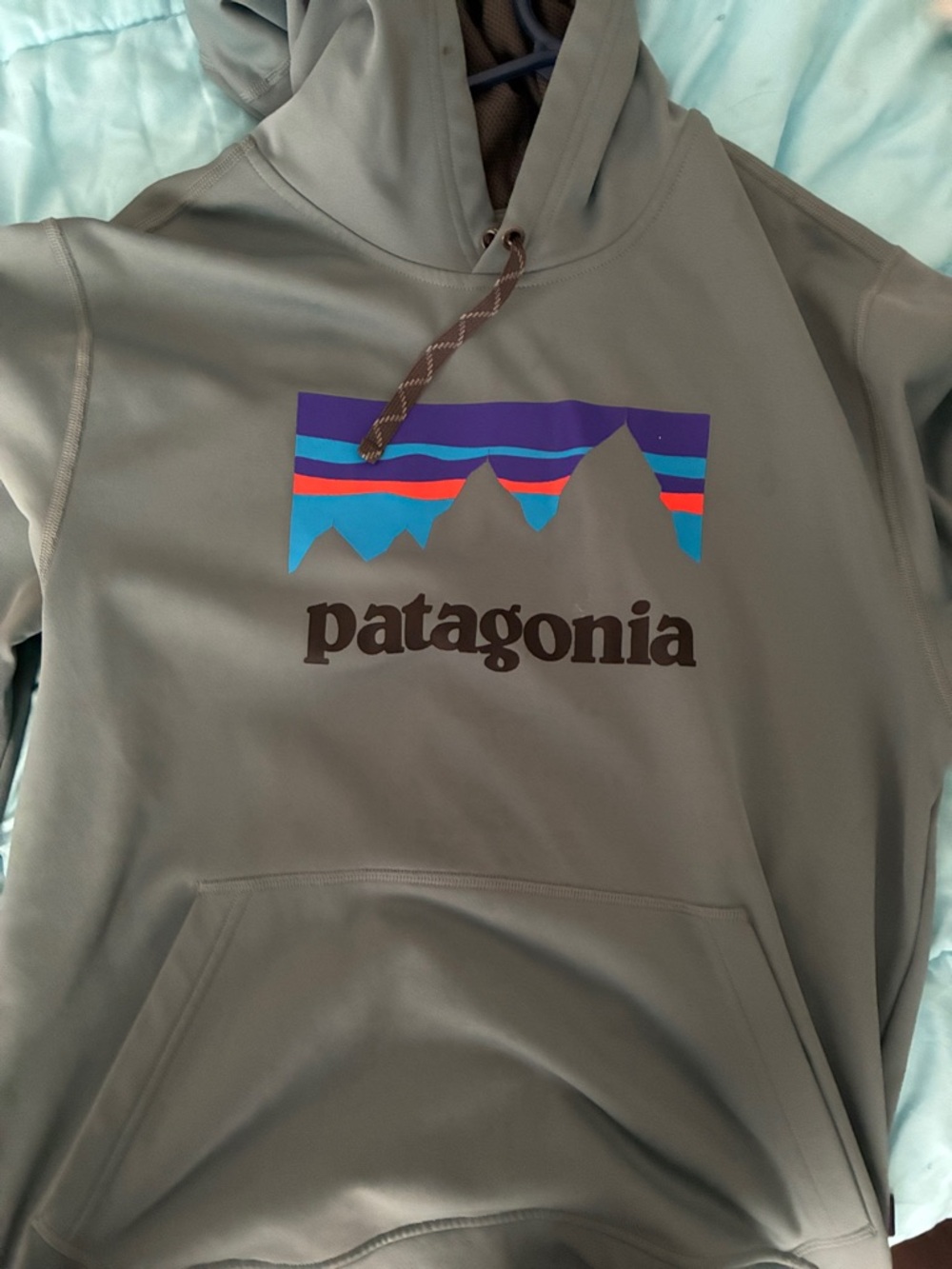 Patagonia Women’s Crewneck Hoodie in Olive with Multicolor Logo